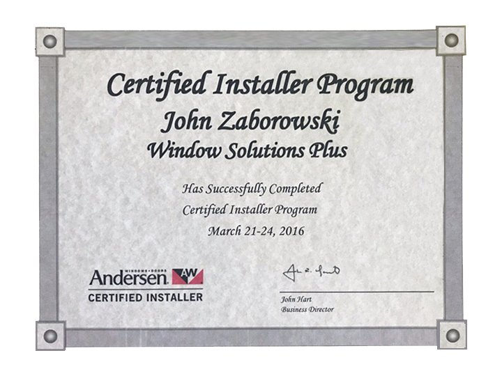 View of Andersen Certified Installer and industry expertise | Installation CT & NY